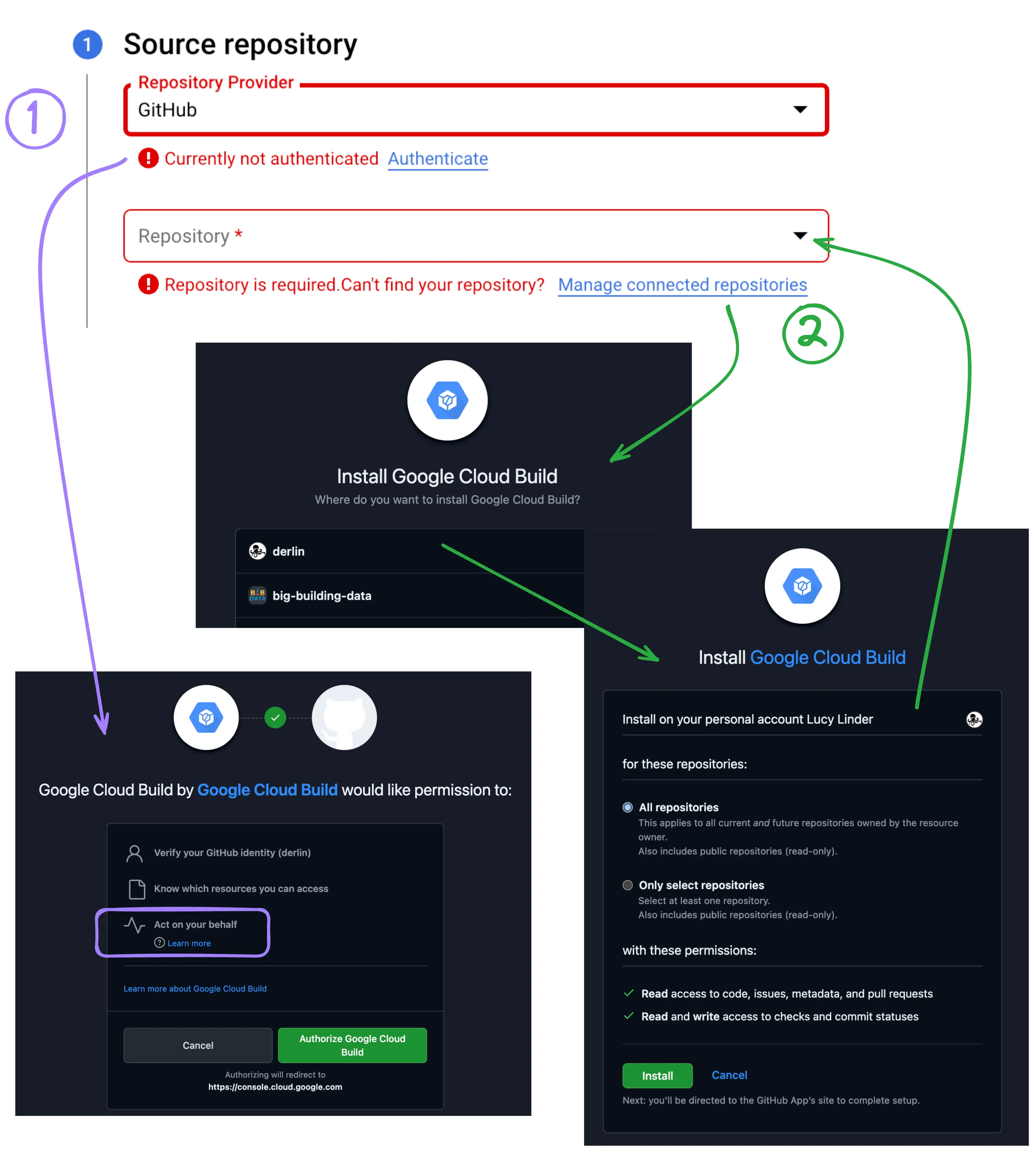 Google Cloud Run GitHub integration process