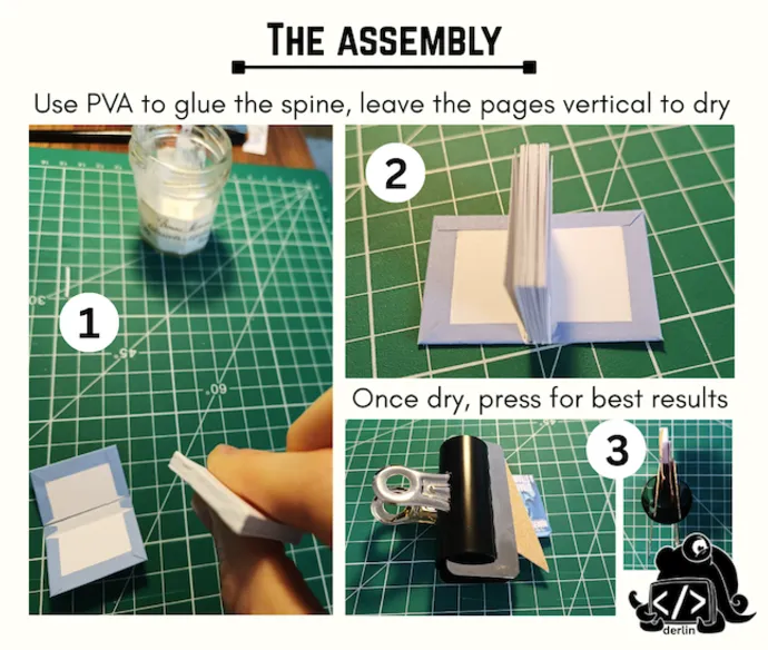 Derlin's miniature book tutorial - the assembly