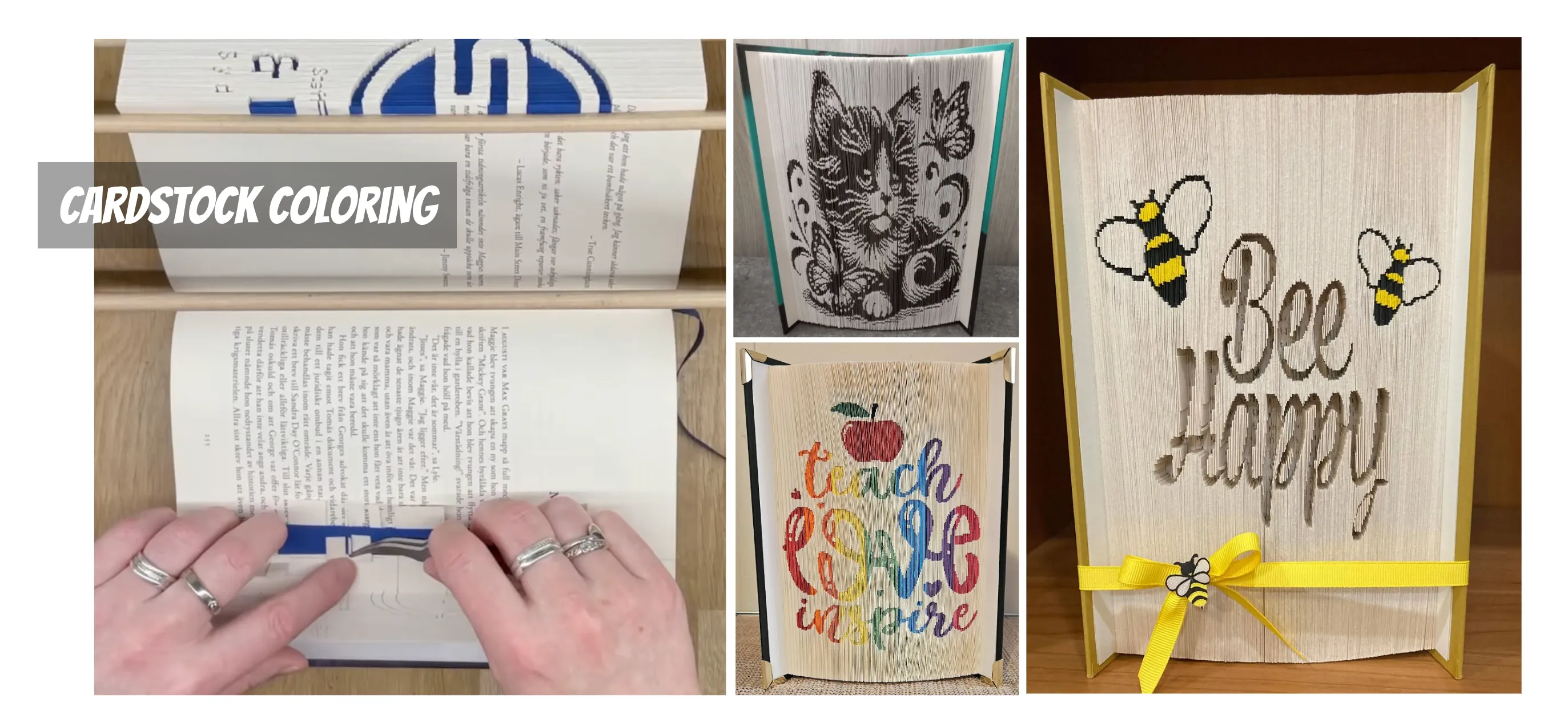 Cut & Fold with cardstock coloring